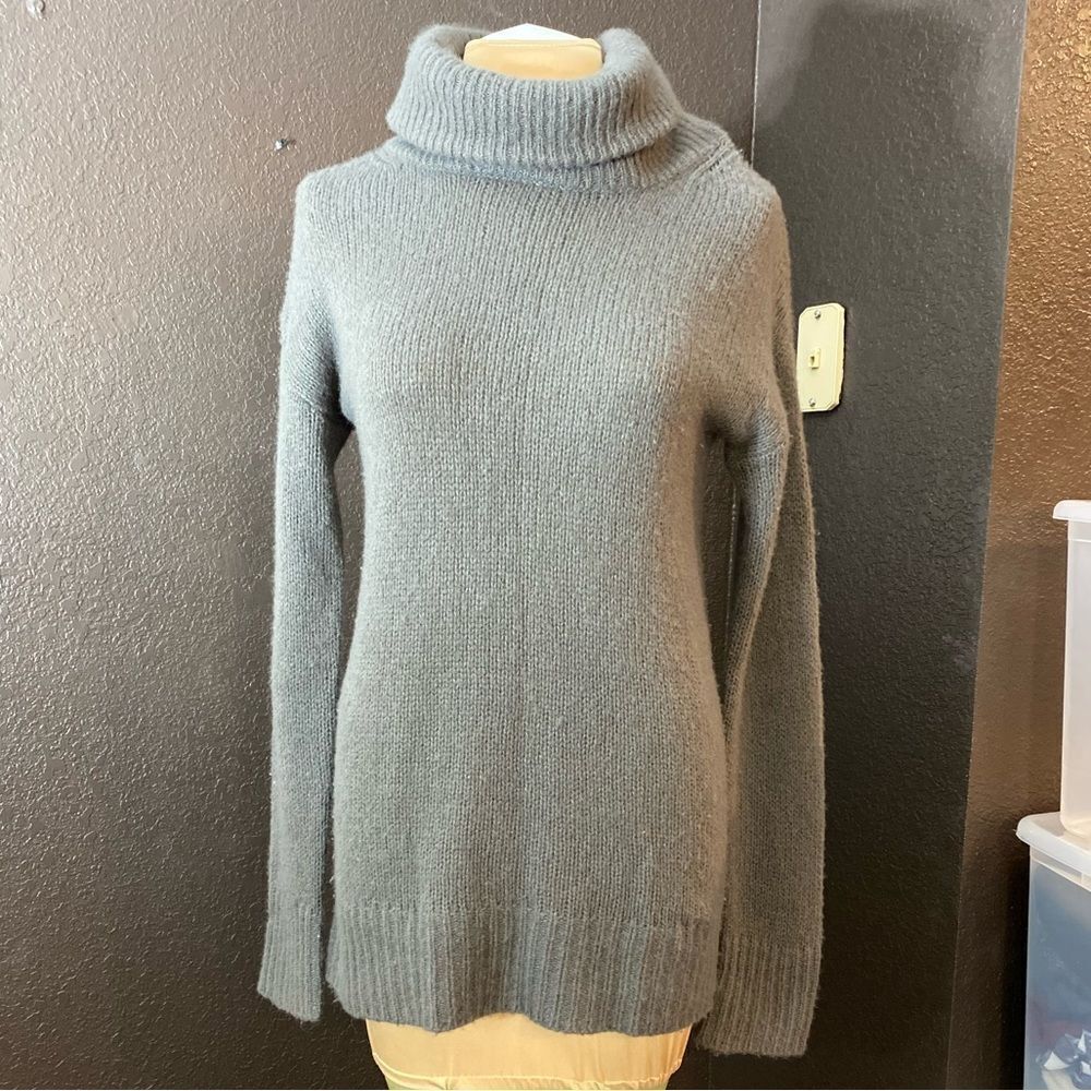 NEW Scotland super soft cashmere silk Grey Turtle cowl neck‎ tunic sweater